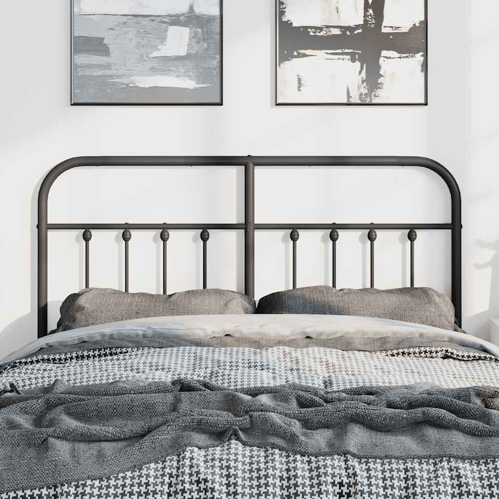 vidaXL Metal Replace Headboard Black 135 cm 3