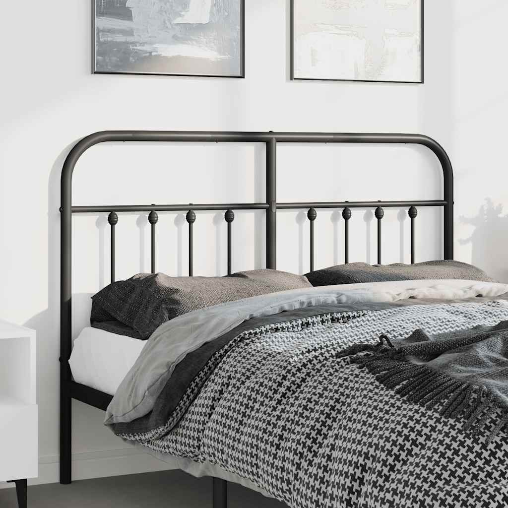 vidaXL Metal Replace Headboard Black 135 cm 1