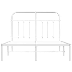 vidaXL Metal Bed Frame without Mattress with Headboard White 120x190cm 6