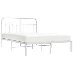 vidaXL Metal Bed Frame without Mattress with Headboard White 140x200cm 5