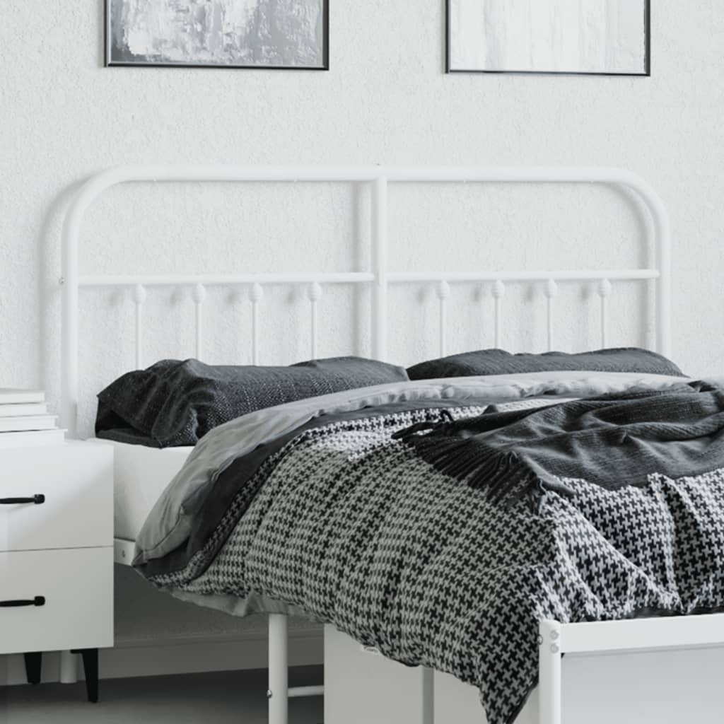 vidaXL Metal Replace Headboard White 140 cm 3