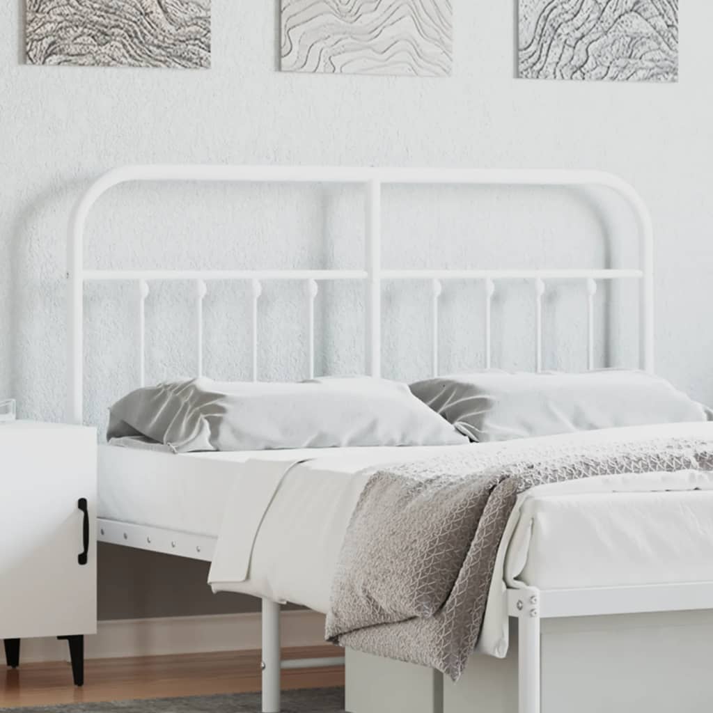 vidaXL Metal Replace Headboard White 140 cm 1