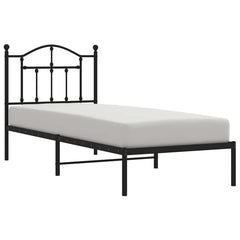 vidaXL Metal Bed Frame without Mattress with Headboard Black 90x190cm 3