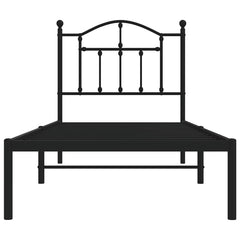 vidaXL Metal Bed Frame without Mattress with Headboard Black 90x190cm 5