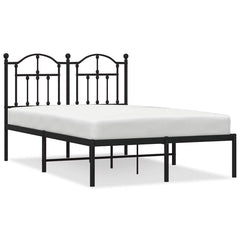 vidaXL Metal Bed Frame without Mattress with Headboard Black 120x190cm 2