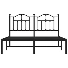vidaXL Metal Bed Frame without Mattress with Headboard Black 140x190cm 5