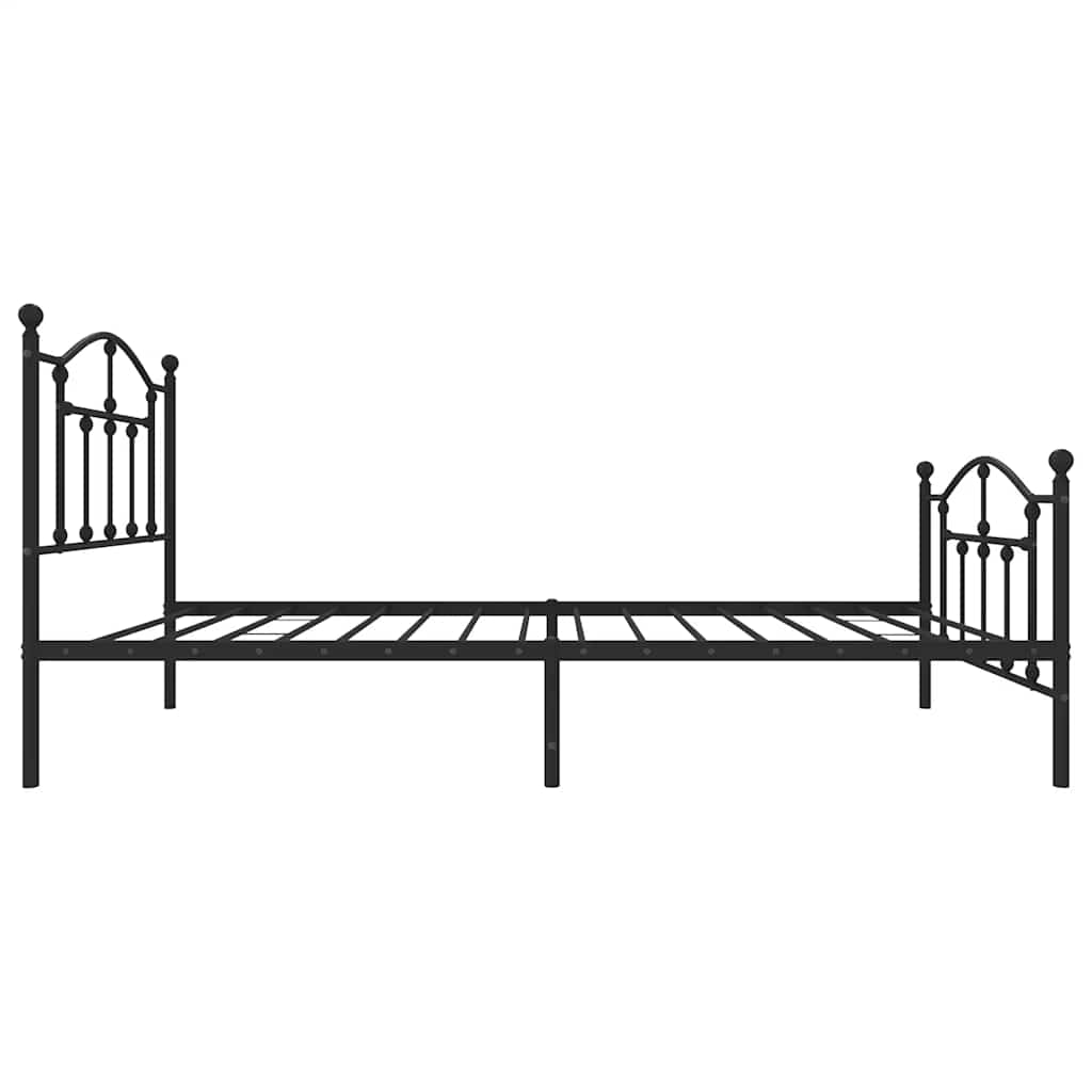 vidaXL Metal Bed Frame without Mattress with Footboard Black 90x200cm 6