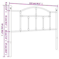 vidaXL Metal Replace Headboard Black 107 cm 6