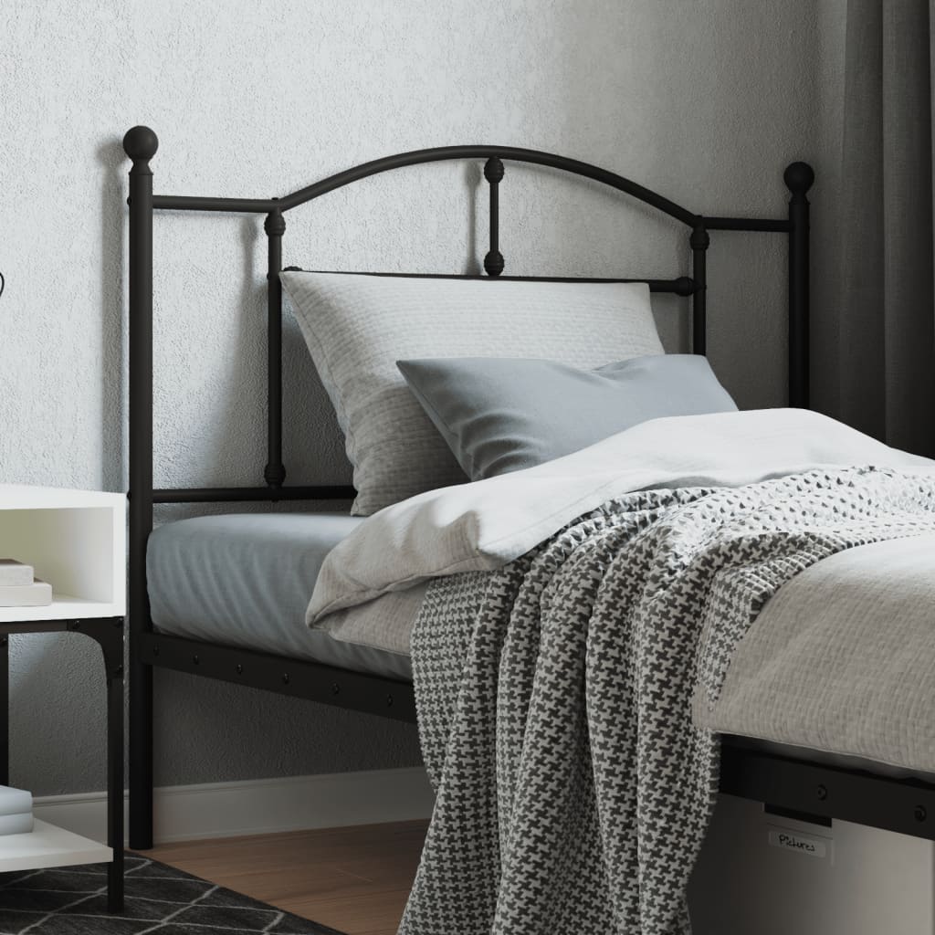 vidaXL Metal Replace Headboard Black 107 cm 1