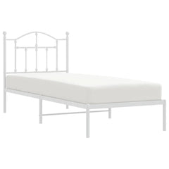 vidaXL Metal Bed Frame without Mattress with Headboard White 90x190cm 4