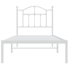 vidaXL Metal Bed Frame without Mattress with Headboard White 90x190cm 5