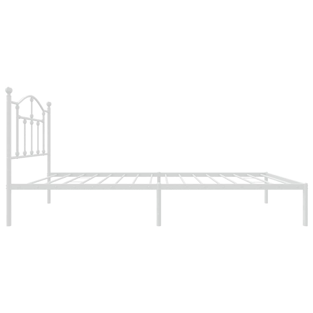 vidaXL Metal Bed Frame without Mattress with Headboard White 90x190cm 6
