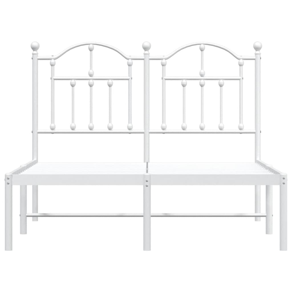 vidaXL Metal Bed Frame without Mattress with Headboard White 120x200cm 5