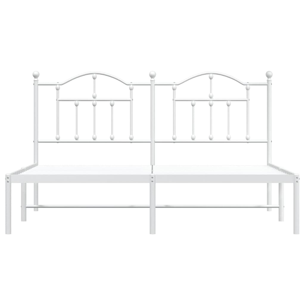vidaXL Metal Bed Frame without Mattress with Headboard White 183x213cm 6