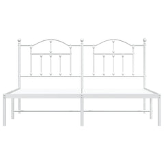 vidaXL Metal Bed Frame without Mattress with Headboard White 183x213cm 6