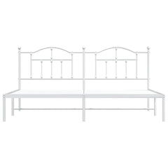 vidaXL Metal Bed Frame without Mattress with Headboard White 193x203cm 6