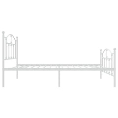 Metal Bed Frame without Mattress with Footboard with Headboard & Footboard White 75 cm 190 cm