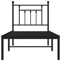 vidaXL Metal Bed Frame without Mattress with Headboard Black 75x190cm 6