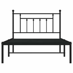 vidaXL Metal Bed Frame without Mattress with Headboard Black 100x200cm 6