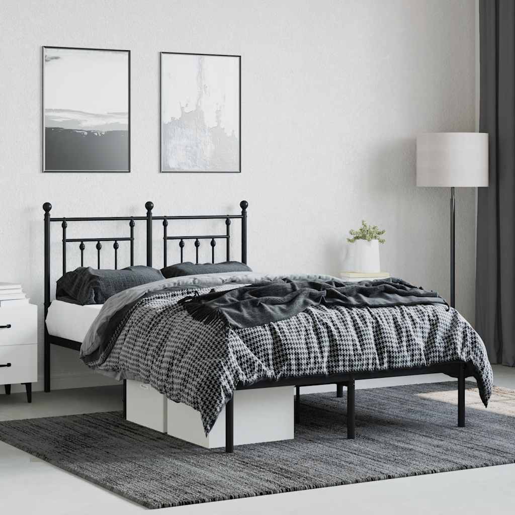 vidaXL Bed Frame | Black | Powder-Coated Steel | Double | Bed Frame 4