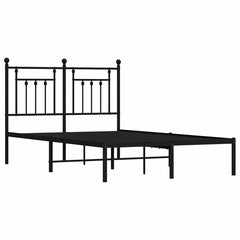 vidaXL Bed Frame | Black | Powder-Coated Steel | 135 x 190 cm | Bed Frame 3