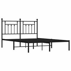 vidaXL Metal Bed Frame without Mattress with Headboard Black 140x190cm 3