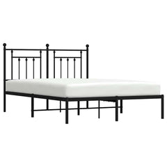 vidaXL Metal Bed Frame without Mattress with Headboard Black 140x190cm 5