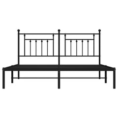 vidaXL Metal Bed Frame without Mattress with Headboard Black 183x213cm 6