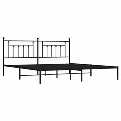 vidaXL Metal Bed Frame without Mattress with Headboard Black 193x203cm 3