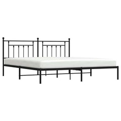 vidaXL Metal Bed Frame without Mattress with Headboard Black 193x203cm 5