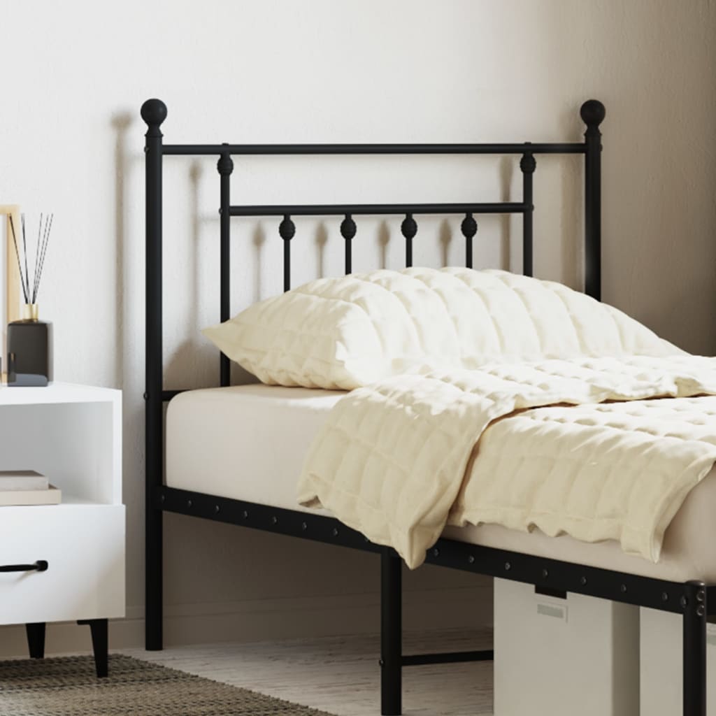 vidaXL Metal Replace Headboard Black 80 cm 1