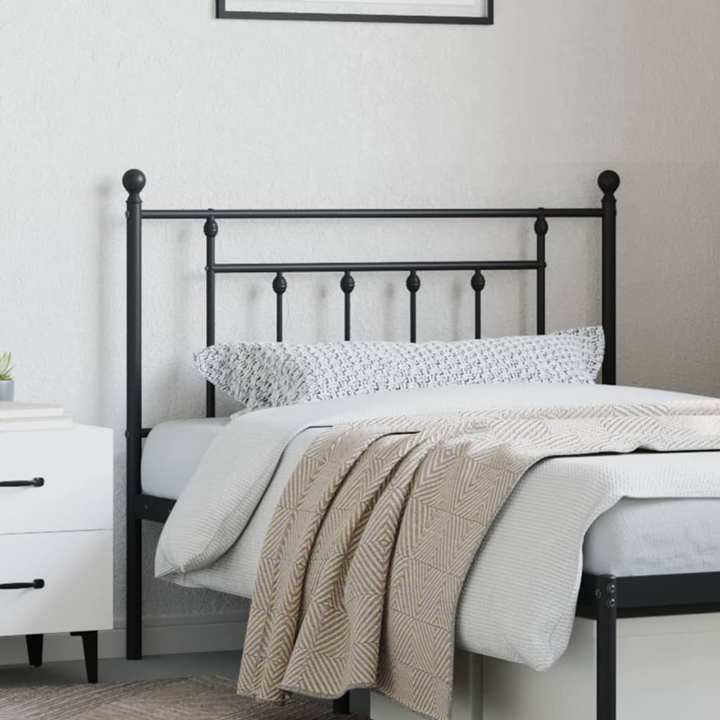 vidaXL Metal Replace Headboard Black 107 cm 3