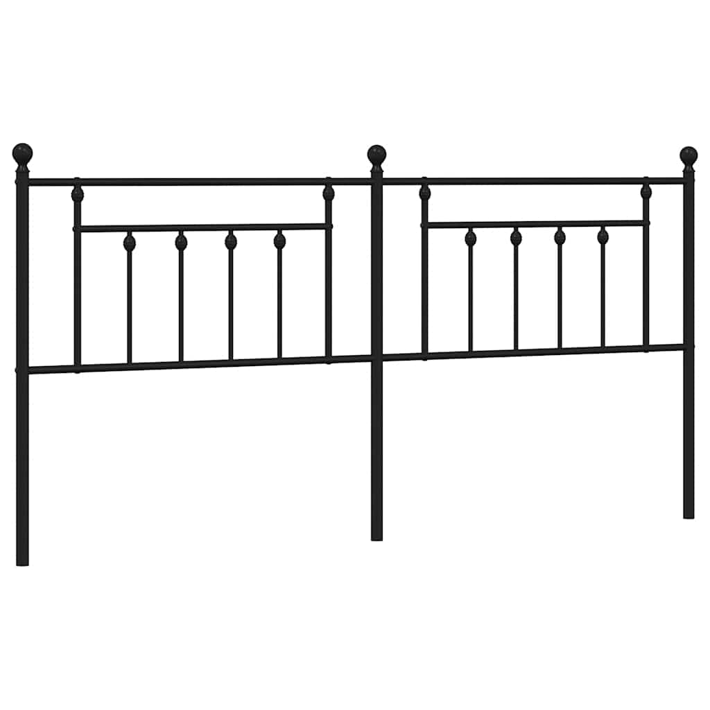 vidaXL Metal Replace Headboard Black 200 cm 2