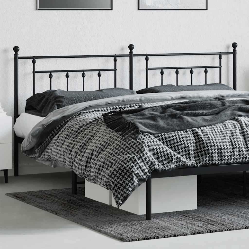vidaXL Metal Replace Headboard Black 200 cm 3