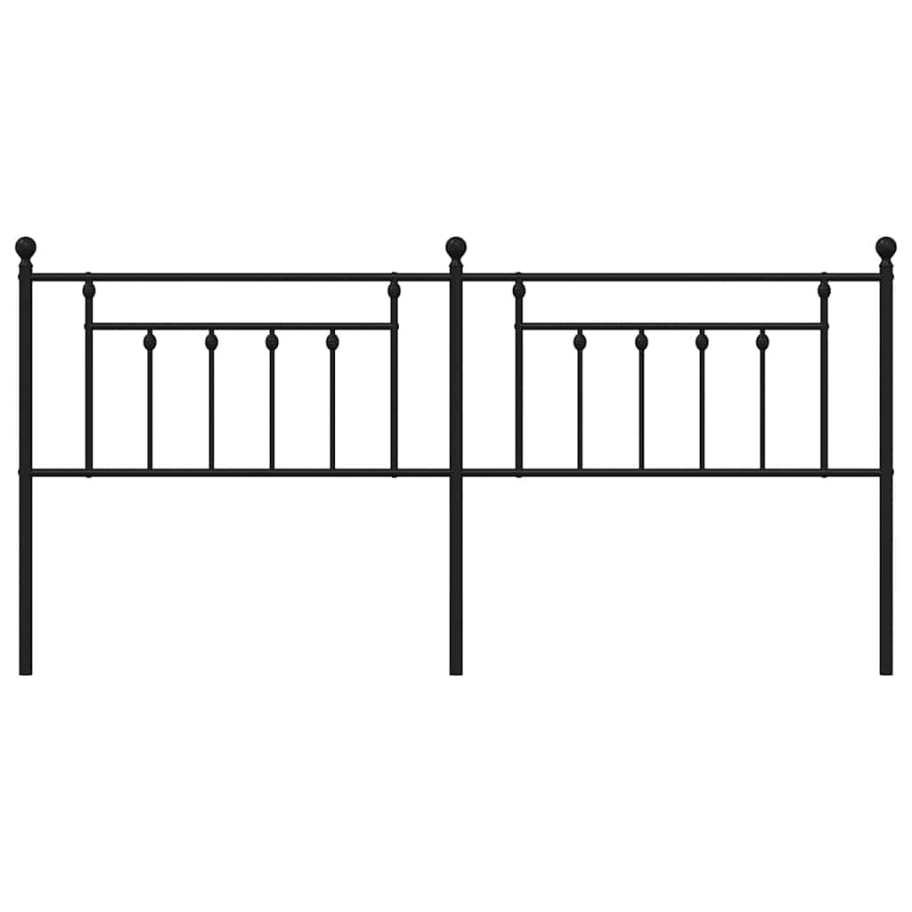 vidaXL Metal Replace Headboard Black 200 cm 4