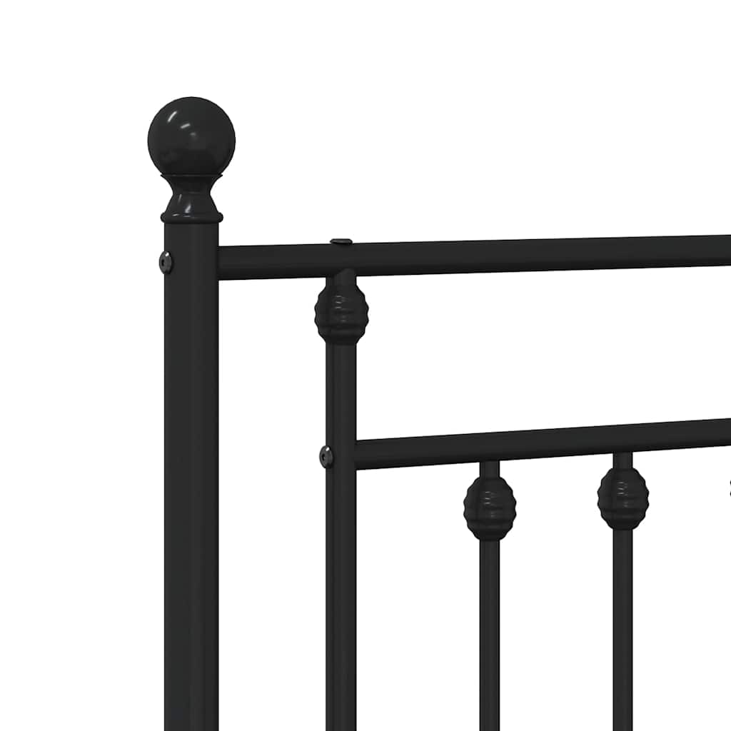 vidaXL Metal Replace Headboard Black 200 cm 6