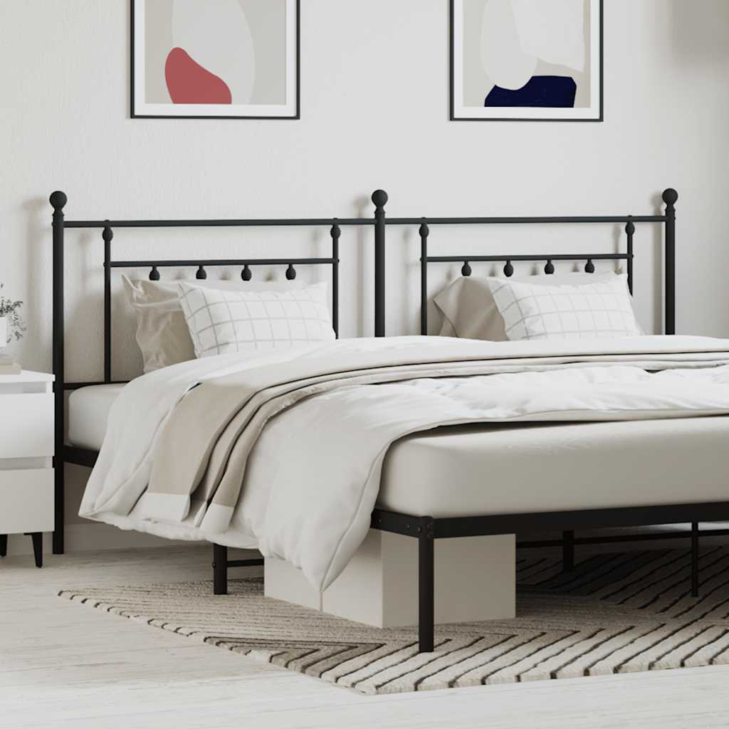 vidaXL Metal Replace Headboard Black 200 cm 1