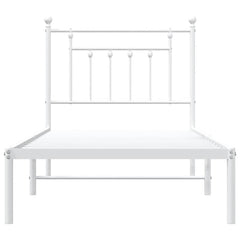 vidaXL Metal Bed Frame without Mattress with Headboard White 90x190cm 6