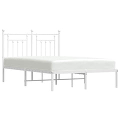 vidaXL Metal Bed Frame without Mattress with Headboard White 120x190cm 5