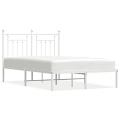 vidaXL Metal Bed Frame without Mattress with Headboard White 120x200cm 2
