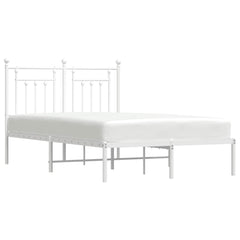 vidaXL Metal Bed Frame without Mattress with Headboard White 120x200cm 5
