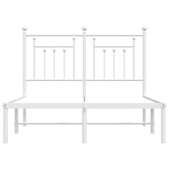 vidaXL Metal Bed Frame without Mattress with Headboard White 120x200cm 6