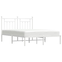 vidaXL Metal Bed Frame without Mattress with Headboard White 140x190cm 5