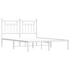 vidaXL Metal Bed Frame without Mattress with Headboard White 140x200cm 3