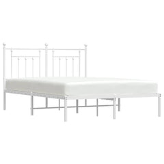 vidaXL Metal Bed Frame without Mattress with Headboard White 140x200cm 5