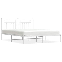 vidaXL Metal Bed Frame without Mattress with Headboard White 183x213cm 2