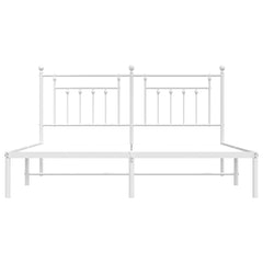 vidaXL Metal Bed Frame without Mattress with Headboard White 183x213cm 6