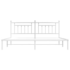 vidaXL Metal Bed Frame without Mattress with Headboard White 193x203cm 6