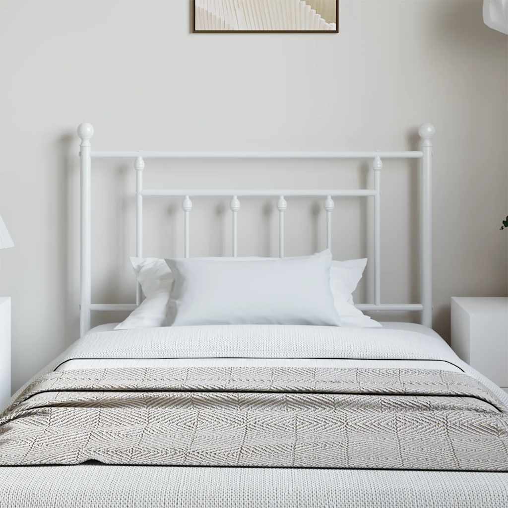 vidaXL Metal Replace Headboard White 100 cm 3