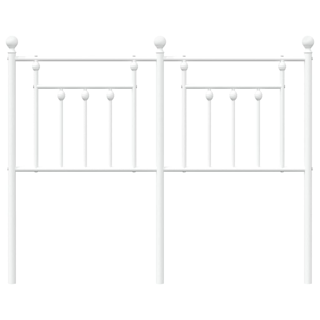vidaXL Metal Replace Headboard White 120 cm 4